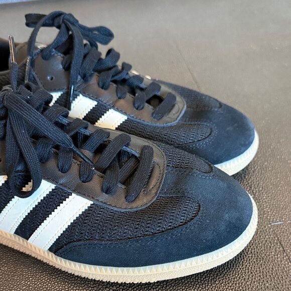 Adidas Originals Samba OG Core Black and Cream Magic beige leather Sneakers 10 - Picture 3 of 11